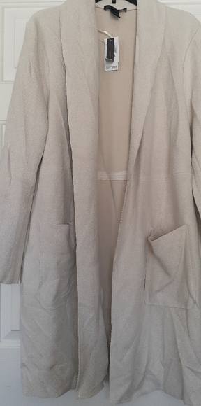 Nwt Joan Vass White Cream Winter White Coat Jacket - Picture 1 of 8
